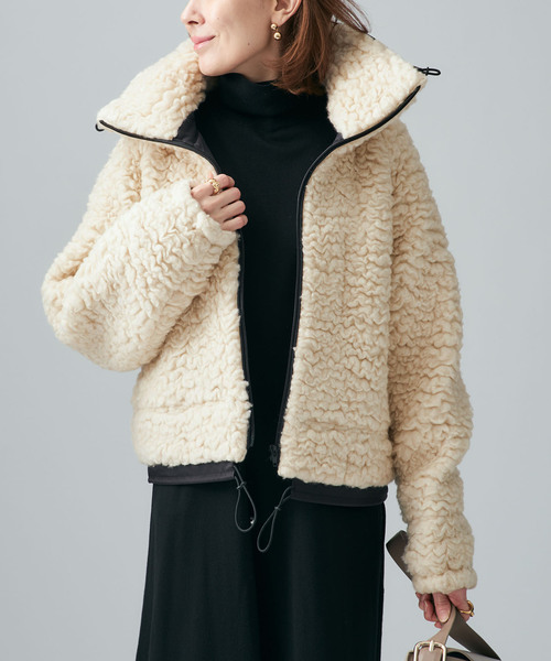 VERMEIL par iena（ヴェルメイユパーイエナ）の「ウールカシミヤボアブルゾン（その他アウター・レディース・アイボリー・FREE）」の11枚目の写真