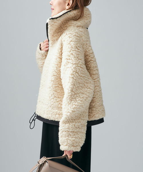 VERMEIL par iena（ヴェルメイユパーイエナ）の「ウールカシミヤボアブルゾン（その他アウター・レディース・アイボリー・FREE）」の12枚目の写真