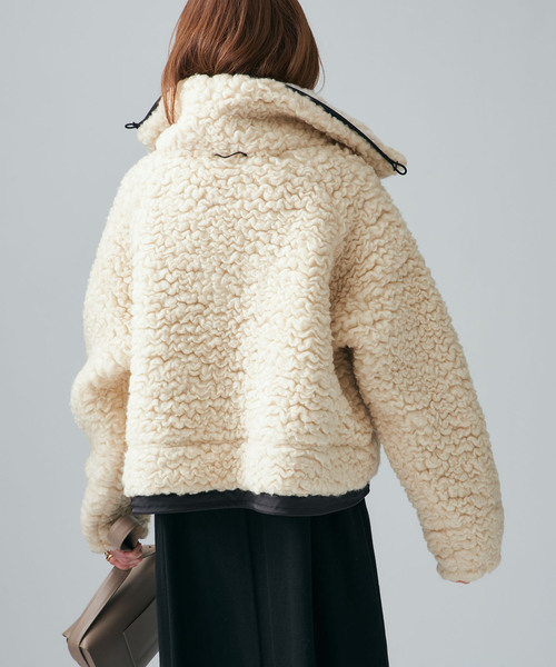 VERMEIL par iena（ヴェルメイユパーイエナ）の「ウールカシミヤボアブルゾン（その他アウター・レディース・アイボリー・FREE）」の13枚目の写真