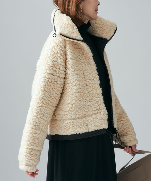 VERMEIL par iena（ヴェルメイユパーイエナ）の「ウールカシミヤボアブルゾン（その他アウター・レディース・アイボリー・FREE）」の14枚目の写真