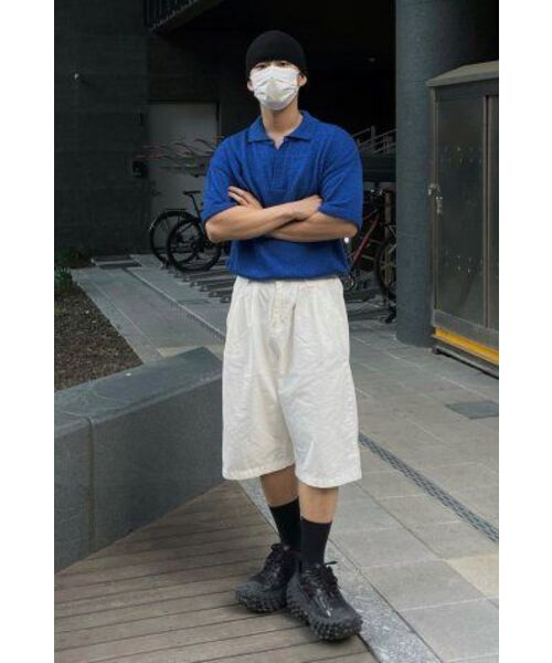 BLOND9(ブロンドナイン)の「テールヤンオープンカラ半袖ニット_ブルー(ニット/セーター・メンズ・ブルー・LARGE/MEDIUM/X-LARGE)」の10枚目の写真