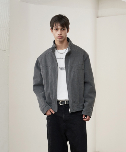 SPERONE(スペロネ)の「ハイネックキャンバスストラクチャージャケット(チャコール)(その他アウター・メンズ・その他・MEDIUM/LARGE/X-LARGE)」の1枚目の写真