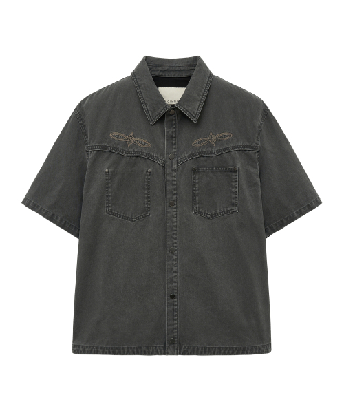 UNGIMMICK(アンジミック)の「WESTERN SHORT SLEEVE SHIRT (CHARCOAL)(シャツ/ブラウス・メンズ・その他・MEDIUM/LARGE)」の1枚目の写真