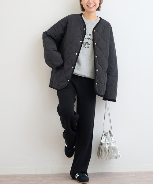 JOURNAL STANDARD relume（ジャーナルスタンダード　レリューム）の「《追加2》コクーンキルティングブルゾン（その他アウター・レディース・ブラック・FREE）」の2枚目の写真