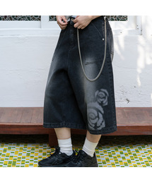 MISSLULZ（ミスルールズ）の「Fire Rose Bermuda Denim Pants Black（その他パンツ）」