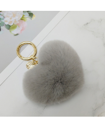 MAIA（マイア）の「Rabbit Fur Heart Keychain &amp; Charm - Violet（キーケース/キーアクセサリー）」
