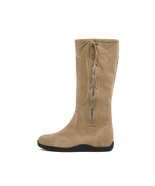 FOGGY MOODY(ポギムディ)の「Bow 0010. Ribbon Shearling Boots - 3colors(ブーツ・レディース・ブラック/キャメル/Beige・23cm/23.5cm/24cm/24.5cm/25cm/22.5cm)」の1枚目の写真
