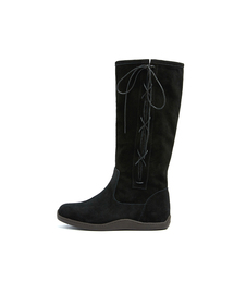 Bow 0010. Ribbon Shearling Boots - 3colors