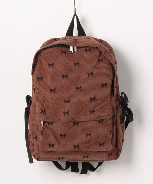 urbanfemine./リボンコーデュロイリュックサック U7589（バックパック