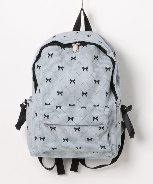 TONE SELECT GOODS(トーンセレクトグッズ)の「urbanfemine./リボンコーデュロイリュックサック U7589(バックパック/リュック・レディース・グレー/ブルー/ブラック/ホワイト/ブラウン/ピンク・FREE)」の5枚目の写真