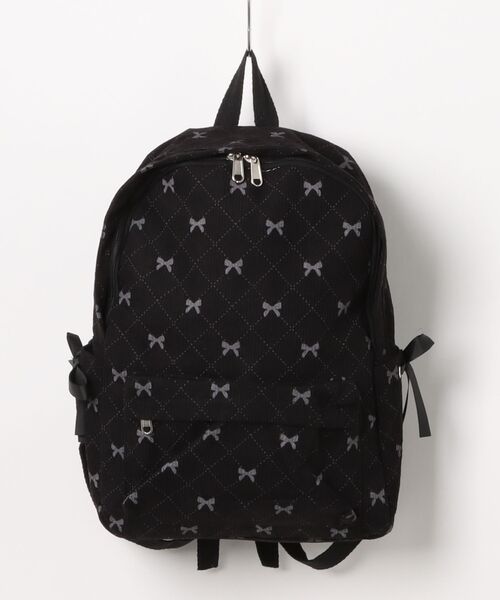 TONE SELECT GOODS(トーンセレクトグッズ)の「urbanfemine./リボンコーデュロイリュックサック U7589(バックパック/リュック・レディース・グレー/ブルー/ブラック/ホワイト/ブラウン/ピンク・FREE)」の2枚目の写真