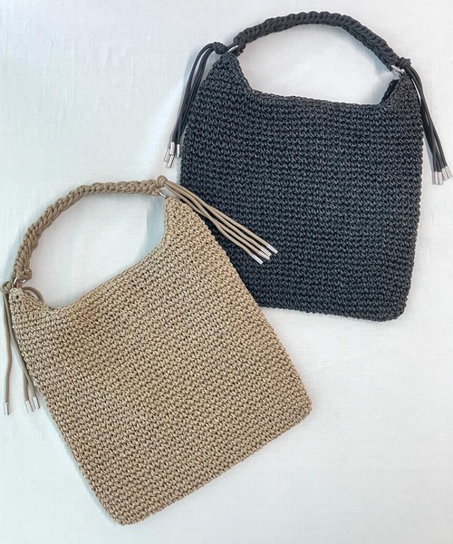 Q（キュー）の「パラコードクロッシェトート（トートバッグ・レディース・ブラック/ベージュ・ONE SIZE）」の11枚目の写真