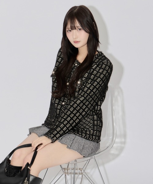 JilLA(ジルア)の「Pearl Knit Cardigan / パールニットカーディガン(ニット/セーター・レディース・ブラック・FREE)」の8枚目の写真