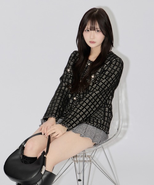 JilLA(ジルア)の「Pearl Knit Cardigan / パールニットカーディガン(ニット/セーター・レディース・ブラック・FREE)」の9枚目の写真