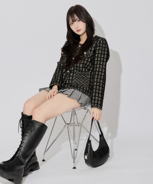 JilLA(ジルア)の「Pearl Knit Cardigan / パールニットカーディガン(ニット/セーター・レディース・ブラック・FREE)」の3枚目の写真