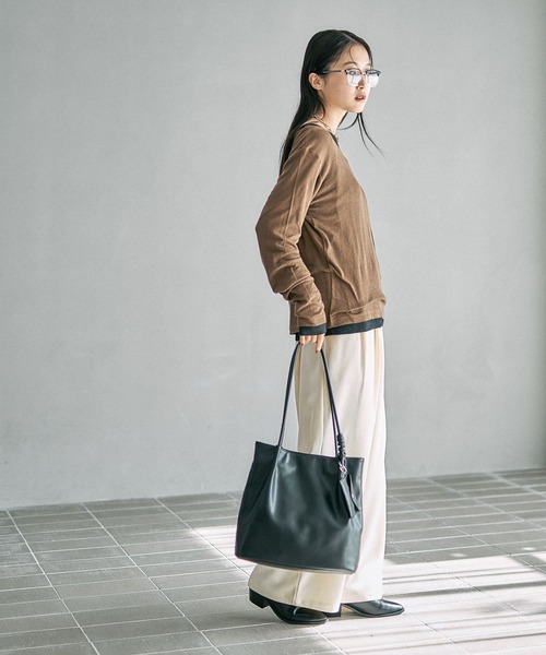 LEPSIM（レプシィム）の「カードケース＊タックトート　612941（トートバッグ・レディース・ブラック/ブラウン・ONE SIZE）」の6枚目の写真