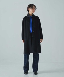 【CASHMERE CASHMERE/カシミヤカシミヤ】CASHMERE/SILK/WOOL STAND OVER COAT/カシミヤシルクウールスタンドカラーオーバーコート/ロングコート