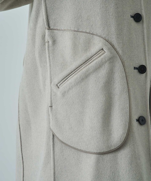 CASHMERE CASHMERE(カシミヤカシミヤ)の「【CASHMERE CASHMERE/カシミヤカシミヤ】CASHMERE/SILK/WOOL STAND OVER COAT/カシミヤシルクウールスタンドカラーオーバーコート/ロングコート(ステンカラーコート・レディース・ダークネイビー/ブラック・40/44)」の17枚目の写真