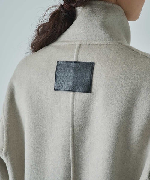 CASHMERE CASHMERE(カシミヤカシミヤ)の「【CASHMERE CASHMERE/カシミヤカシミヤ】CASHMERE/SILK/WOOL STAND OVER COAT/カシミヤシルクウールスタンドカラーオーバーコート/ロングコート(ステンカラーコート・レディース・ダークネイビー/ブラック・40/44)」の20枚目の写真