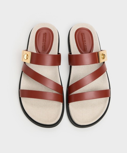 CHARLES & KEITH(チャールズ & キース)の「Aelin エイリン キャンバスメタリックバックル ストラッピーサンダル(サンダル・レディース・マルチ・23.5cm/23cm/22.5cm/25.5cm/25cm/24.5cm)」の8枚目の写真