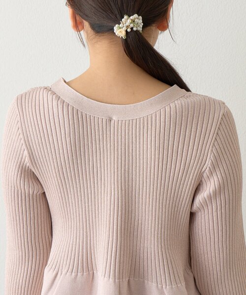 La boutique BonBon（ラブティックボンボン）の「【お上品きらきら】ラメペプラム前後２WAYカーディガン（カーディガン/ボレロ・レディース・ピンク/ネイビー/ライトグレー/ホワイト・FREE）」の15枚目の写真