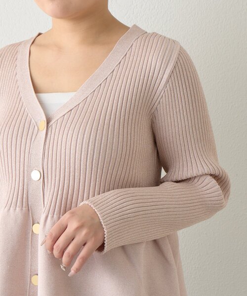 La boutique BonBon（ラブティックボンボン）の「【お上品きらきら】ラメペプラム前後２WAYカーディガン（カーディガン/ボレロ・レディース・ピンク/ネイビー/ライトグレー/ホワイト・FREE）」の17枚目の写真