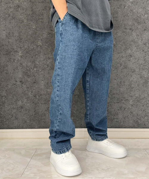 SHISKY(シスキー)の「ケミカルウォッシュ デニム リラックスパンツ(デニムパンツ・キッズ・ブラック/ブルー・160/150/140/130/120/110)」の2枚目の写真