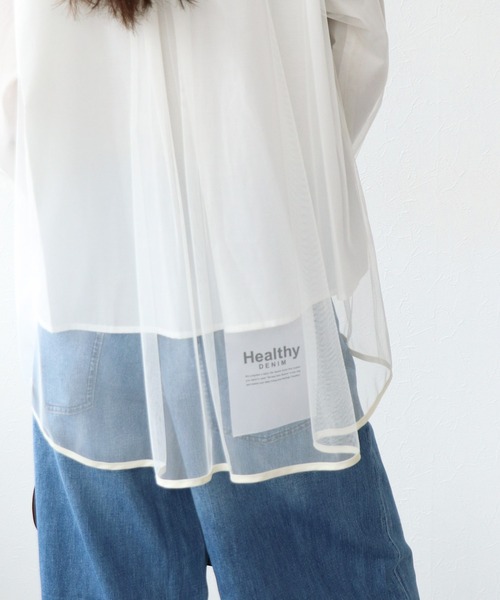 Jines(ジネス)の「チュールレイヤード配色シャツ(シャツ/ブラウス・レディース・グレー/カーキ/アイボリー・38)」の18枚目の写真