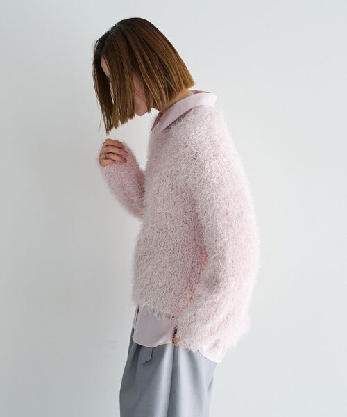 YECCA VECCA(イェッカヴェッカ)の「ラメ混シャギーニット(ニット/セーター・レディース・アイボリー/ピンク/ライトグレー・FREE)」の6枚目の写真