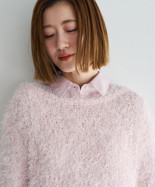 YECCA VECCA(イェッカヴェッカ)の「ラメ混シャギーニット(ニット/セーター・レディース・アイボリー/ピンク/ライトグレー・FREE)」の8枚目の写真