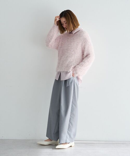 YECCA VECCA(イェッカヴェッカ)の「ラメ混シャギーニット(ニット/セーター・レディース・アイボリー/ピンク/ライトグレー・FREE)」の13枚目の写真