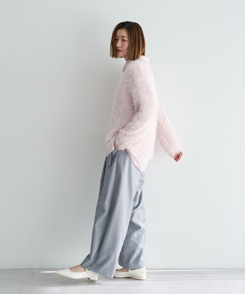YECCA VECCA(イェッカヴェッカ)の「ラメ混シャギーニット(ニット/セーター・レディース・アイボリー/ピンク/ライトグレー・FREE)」の14枚目の写真