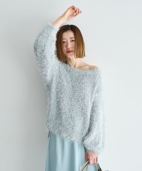 YECCA VECCA(イェッカヴェッカ)の「ラメ混シャギーニット(ニット/セーター・レディース・アイボリー/ピンク/ライトグレー・FREE)」の19枚目の写真