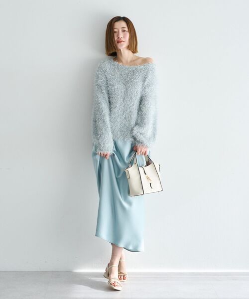 YECCA VECCA(イェッカヴェッカ)の「ラメ混シャギーニット(ニット/セーター・レディース・アイボリー/ピンク/ライトグレー・FREE)」の22枚目の写真