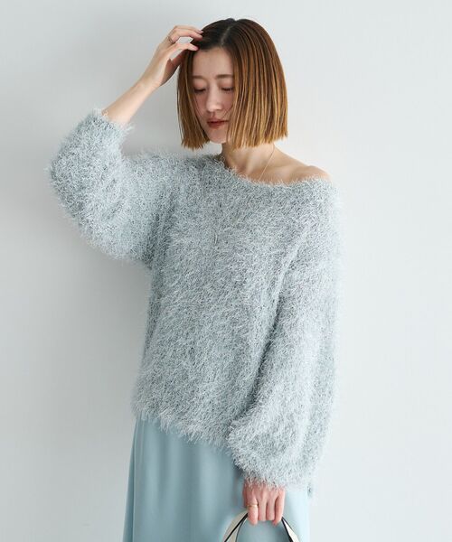 YECCA VECCA(イェッカヴェッカ)の「ラメ混シャギーニット(ニット/セーター・レディース・アイボリー/ピンク/ライトグレー・FREE)」の17枚目の写真