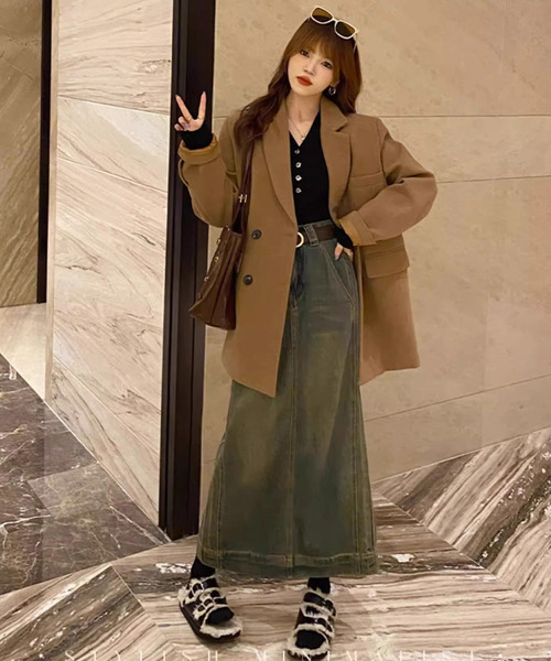 DAY CLOSET(デイ クローゼット)の「【上品なマンテルボタンでキチンと魅せ】長袖 Vネック リブニット プルオーバー レディース(カーディガン/ボレロ・レディース・ブラック/グレイッシュベージュ/ホワイト/ベージュ系その他/オリーブ・FREE)」の11枚目の写真