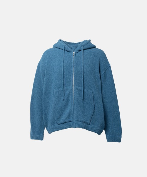 SimplyComplicated(シンプリーコンプリケイテッド)の「WOOL TERRY KNIT ZIP HOODIE(パーカー・メンズ・ブルー・2/1)」の1枚目の写真