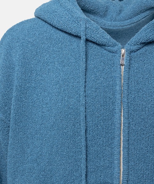 SimplyComplicated(シンプリーコンプリケイテッド)の「WOOL TERRY KNIT ZIP HOODIE(パーカー・メンズ・ブルー・2/1)」の4枚目の写真