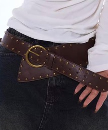 BARELY BLUE | 【 BARELY BLUE / ベアリーブルー 】 ワイド スタッズ ベルト(ベルト)