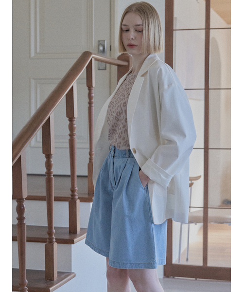 Overfit Basic Tailored Jacket - IVORY