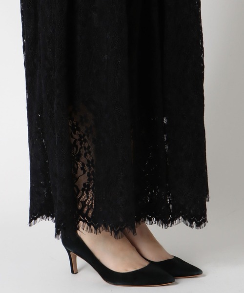 Three Four Time(スリーフォータイム)の「起毛レースギャザースカート(スカート・レディース・ブラック/ベージュ・FREE)」の7枚目の写真