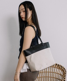 BEAURE リネンコンビ 2WAYハンドル A4 トート
