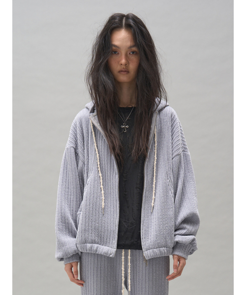 BRYNN — вельветовая худи‑куртка на молнии, серый (Brynn Corduroy Hood Zip‑Up)