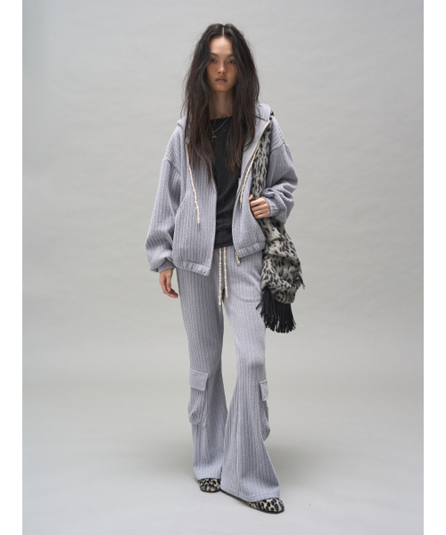 SOMSOC(ソムソック)の「BRYNN CORDUROY HOOD ZIP-UP_GREY(パーカー・レディース・その他・FREE)」の2枚目の写真