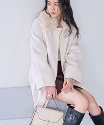 VIS（ビス）の「ファー付きAラインステンコート（ステンカラーコート）」