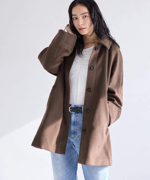 VIS（ビス）の「ファー付きAラインステンコート（ステンカラーコート・レディース・キナリ/グレー/ダークブラウン・FREE）」の17枚目の写真