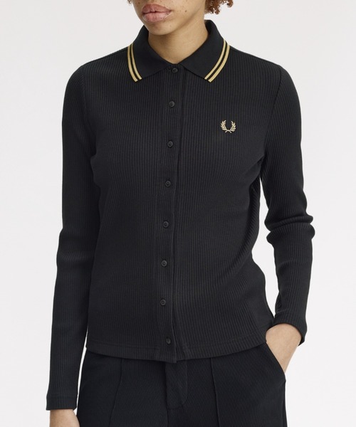 Button Through Rib Polo Shirt／ボタンスルーリブポロシャツ