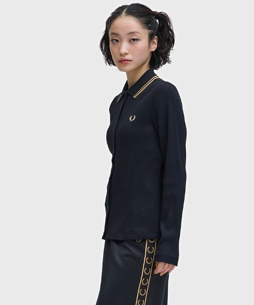 Button Through Rib Polo Shirt／ボタンスルーリブポロシャツ
