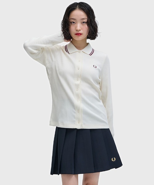 Button Through Rib Polo Shirt／ボタンスルーリブポロシャツ