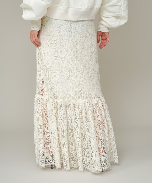 Chaos(カオス)の「Chaos(カオス)/ ソワーズレーススカート(スカート・レディース・ホワイト系・FREE)」の2枚目の写真